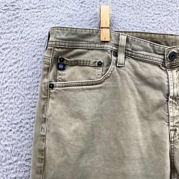 Adriano Goldshmied Pants Green 36x32 Jeans The Graduate Tailored Leg Casual Mens - Picture 4 of 16